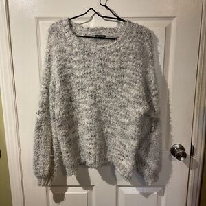 Wild Fable Grey Fuzzy Eyelash Sweater